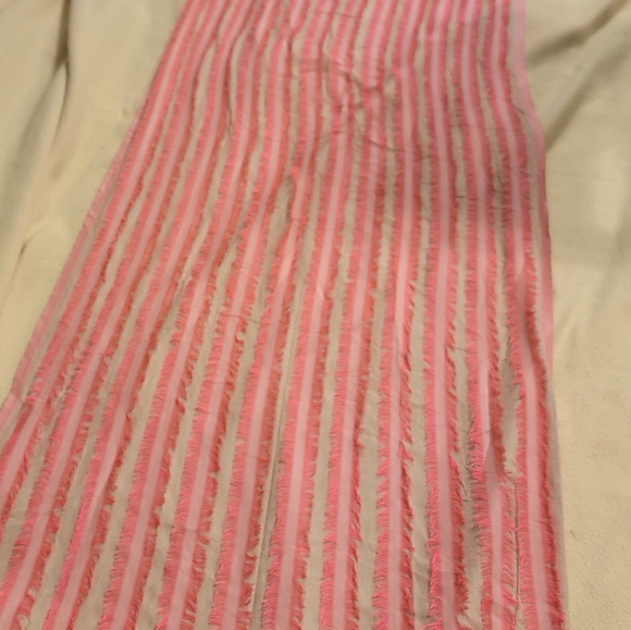 Vismaya Anthropologie Pink Fringe‎ Ob Cream Oversized Scarf - Picture 11 of 11